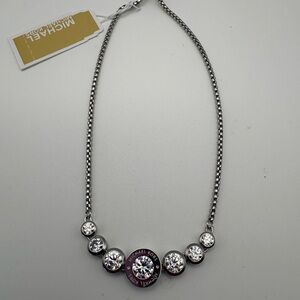 Michael Kors Silver Tone Bracelet with Crystals and Michael Kors Inscribed